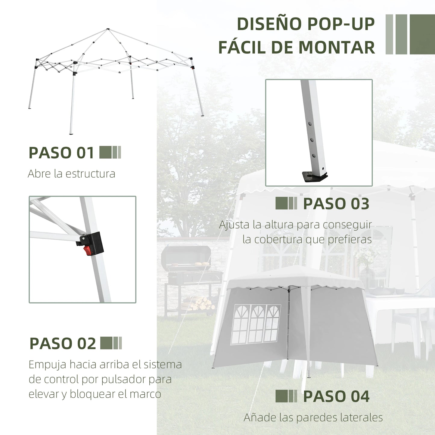 CARPA PLEGABLE NIVERA SUN 3X3 CON 2 PAREDES LATERALES image 3