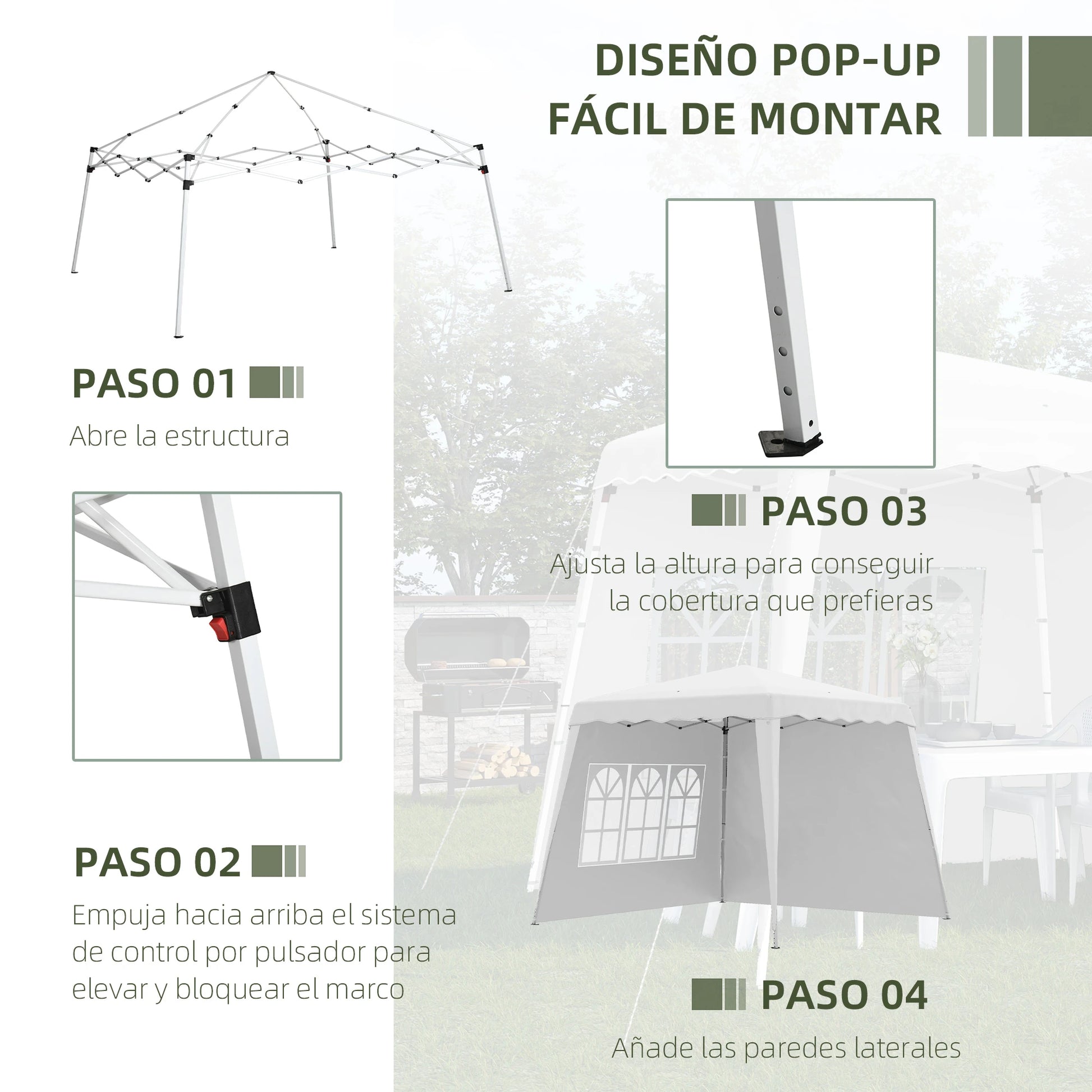 CARPA PLEGABLE NIVERA SUN 3X3 CON 2 PAREDES LATERALES image 3