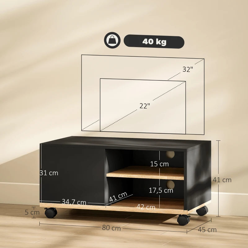 MUEBLE TV CON RUEDAS NEGRO image 6