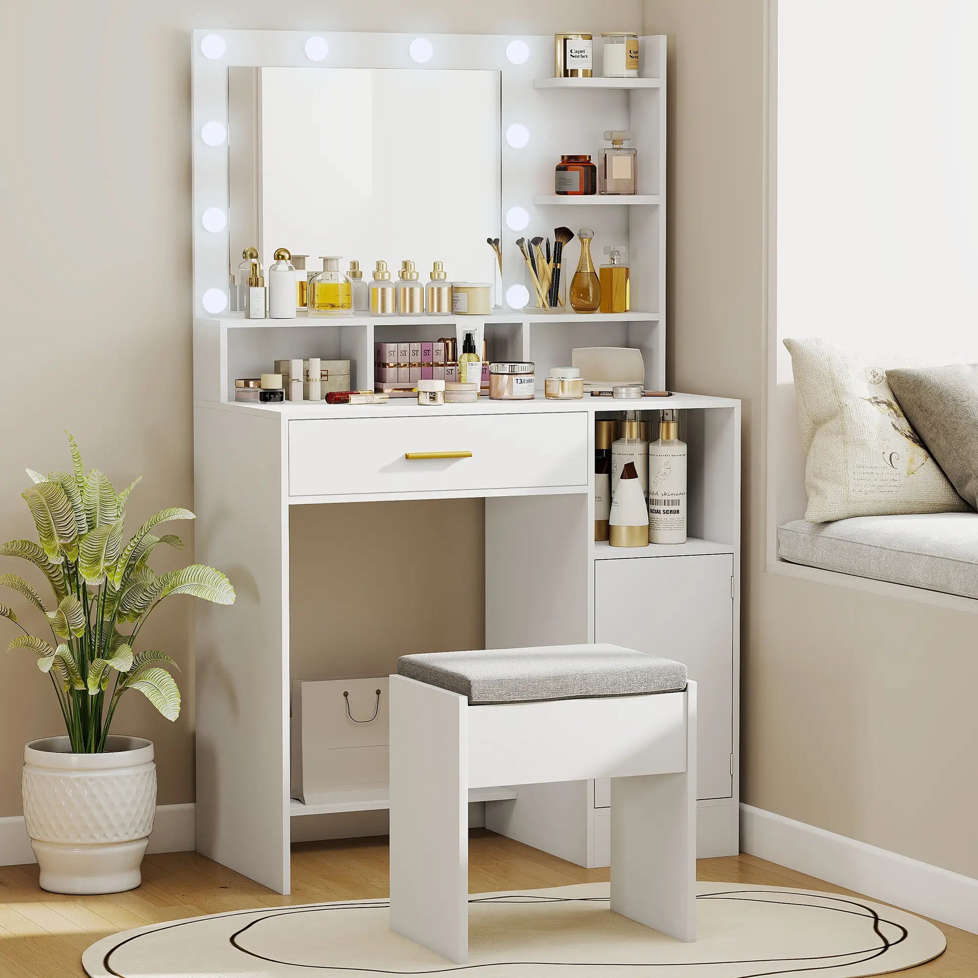 TOCADOR HOLLYGLAM WHITE LED image 1