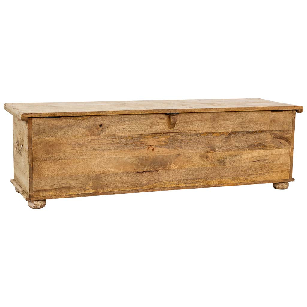 MUEBLE BAÚL BAJO DALIAN ARTESANAL BLANCO DECAPADO image 5