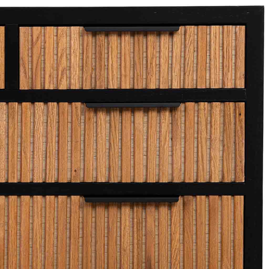 CÓMODA SAORI DE 5 CAJONES DE MADERA Y METAL NEGRO image 5
