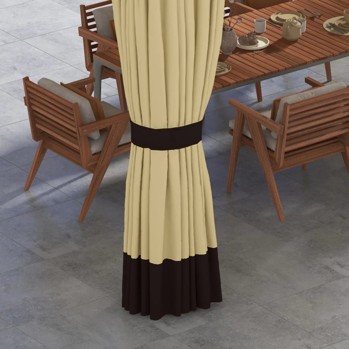 CENADOR DE JARDÍN AURORA BREEZE 3,7X3 CON CORTINAS Y MOSQUITERAS BEIGE image 2