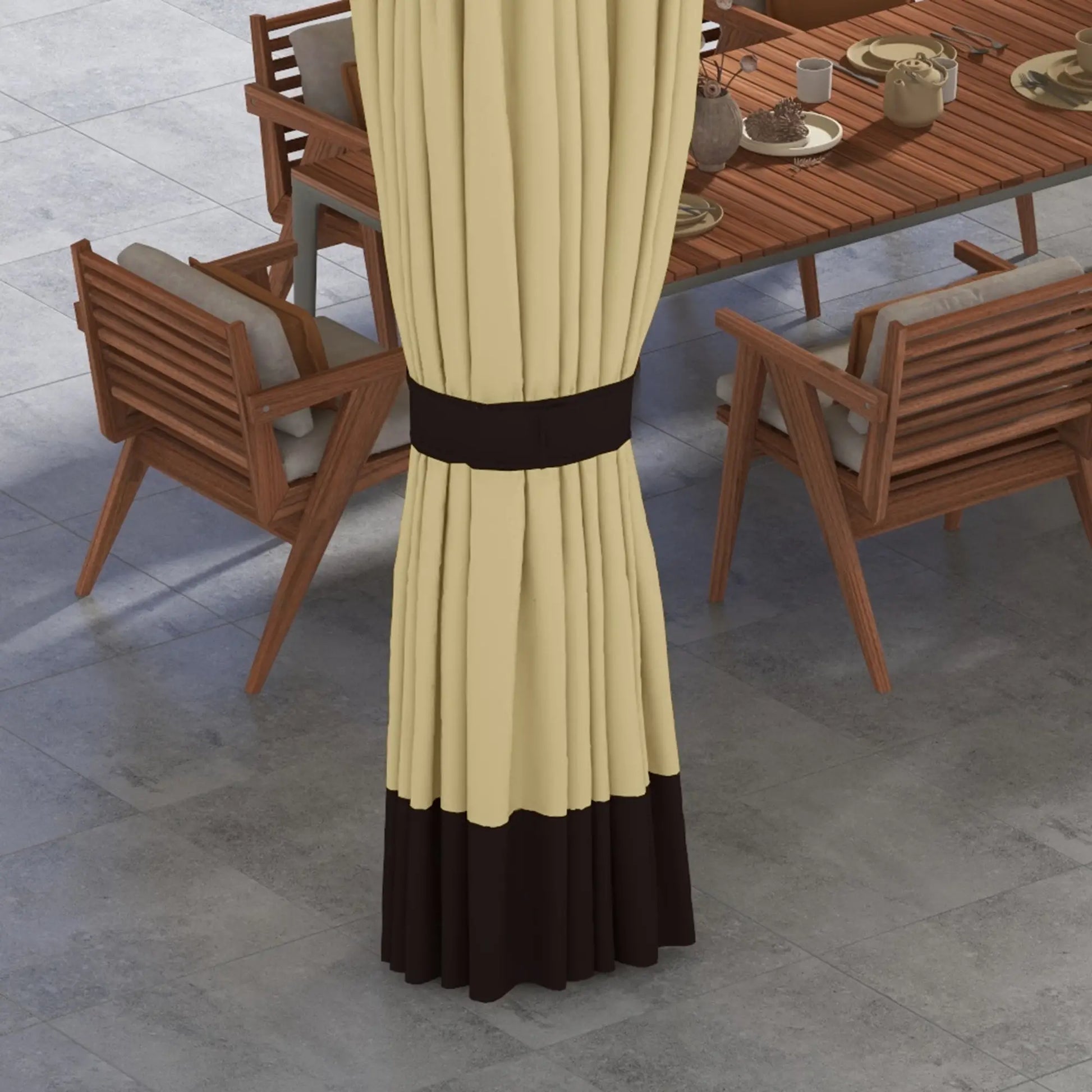 CENADOR DE JARDÍN AURORA BREEZE 3,7X3 CON CORTINAS Y MOSQUITERAS BEIGE image 2