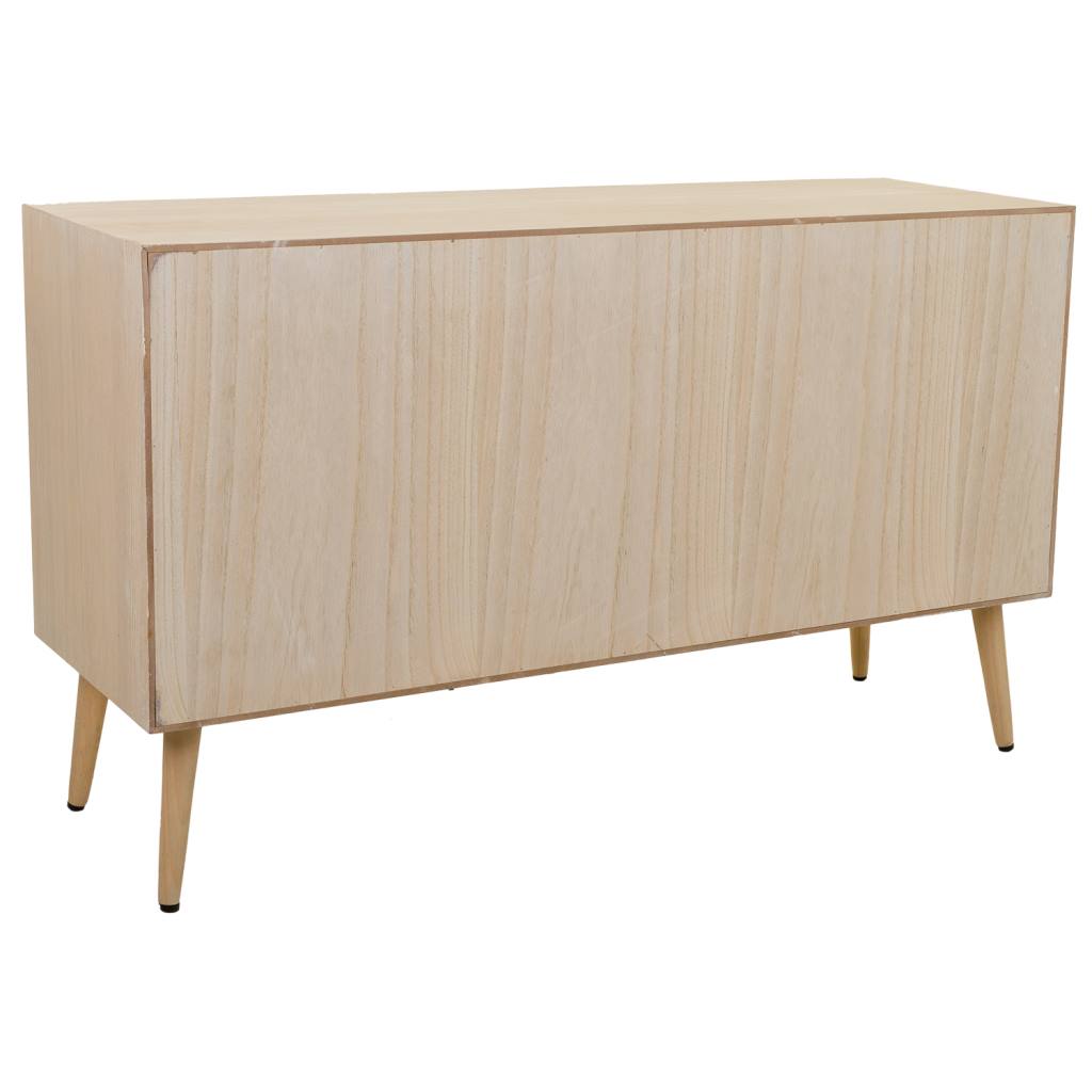 🪵 APARADOR TRENTO – MDF Y REJILLA DE CAÑA, 3 PUERTAS, 120x41,5x71 CM