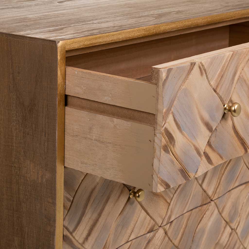 🪵 CÓMODA MASAYA – MADERA DE PAULOWNIA, 3 CAJONES, 73x36x65 CM