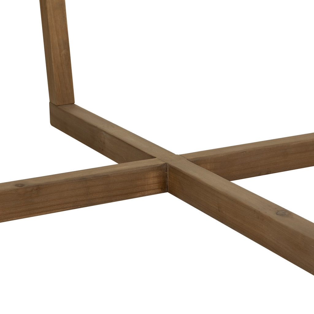 ☕ MESA DE CENTRO DUNA 100 – MADERA DE ABETO + CRISTAL TEMPLADO · REDONDA · ESTILO INDUSTRIAL