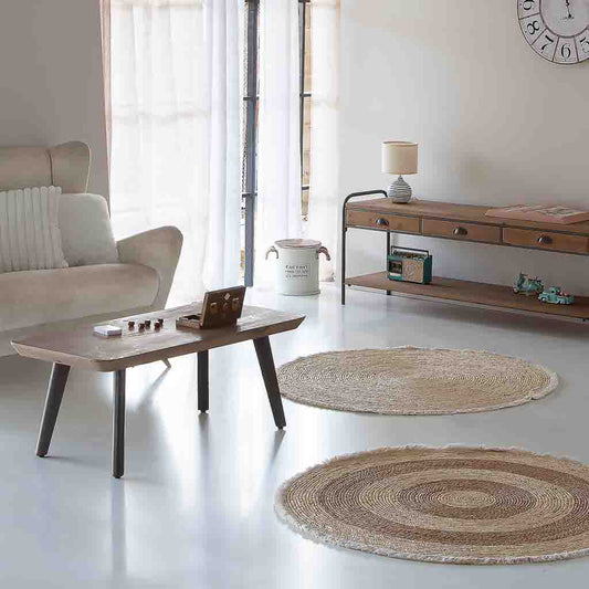 ☕ MESA DE CENTRO DUNA 100 – MADERA MACIZA DE ABETO + PATAS METÁLICAS · ESTILO INDUSTRIAL
