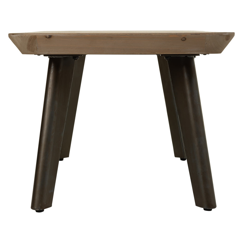 ☕ MESA DE CENTRO DUNA 100 – MADERA MACIZA DE ABETO + PATAS METÁLICAS · ESTILO INDUSTRIAL