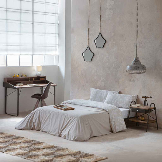 🛏️ MESITA DUNA 52 – MADERA DE ABETO + METAL · 1 CAJÓN + BALDA · ESTILO INDUSTRIAL