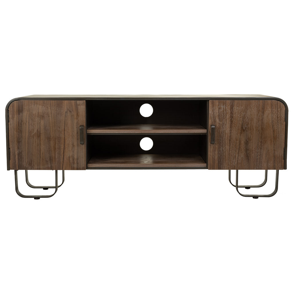 📺 MUEBLE BAJO DUNA 150 – MADERA + METAL NEGRO · 150 CM · ESTILO INDUSTRIAL
