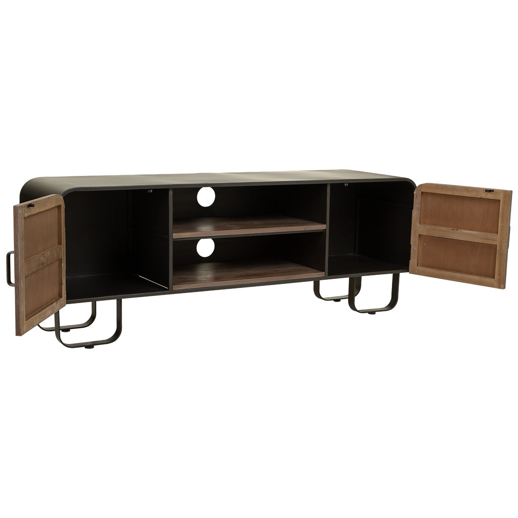 📺 MUEBLE BAJO DUNA 150 – MADERA + METAL NEGRO · 150 CM · ESTILO INDUSTRIAL