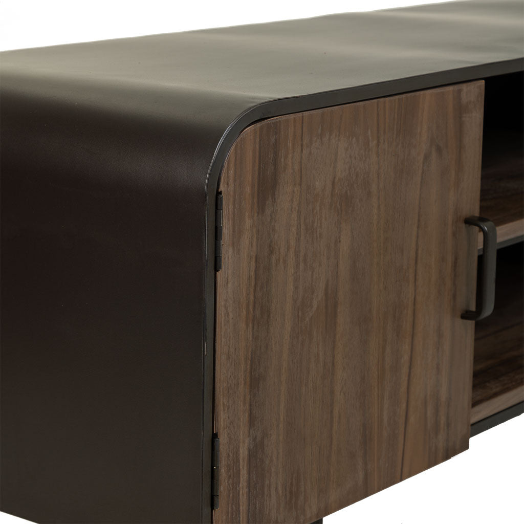 📺 MUEBLE BAJO DUNA 150 – MADERA + METAL NEGRO · 150 CM · ESTILO INDUSTRIAL