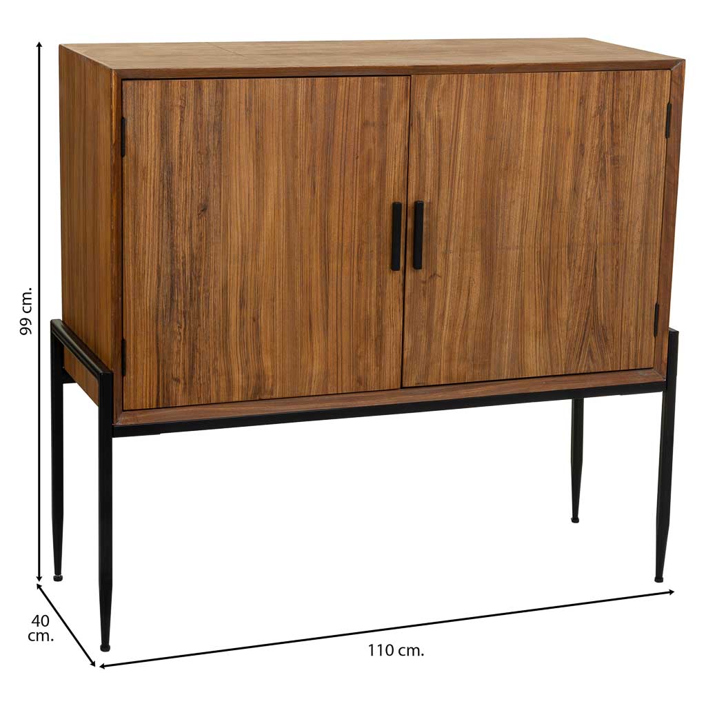 🪵 APARADOR DUNA 110 – MADERA DE ABETO + METAL · 110 CM · ESTILO INDUSTRIAL