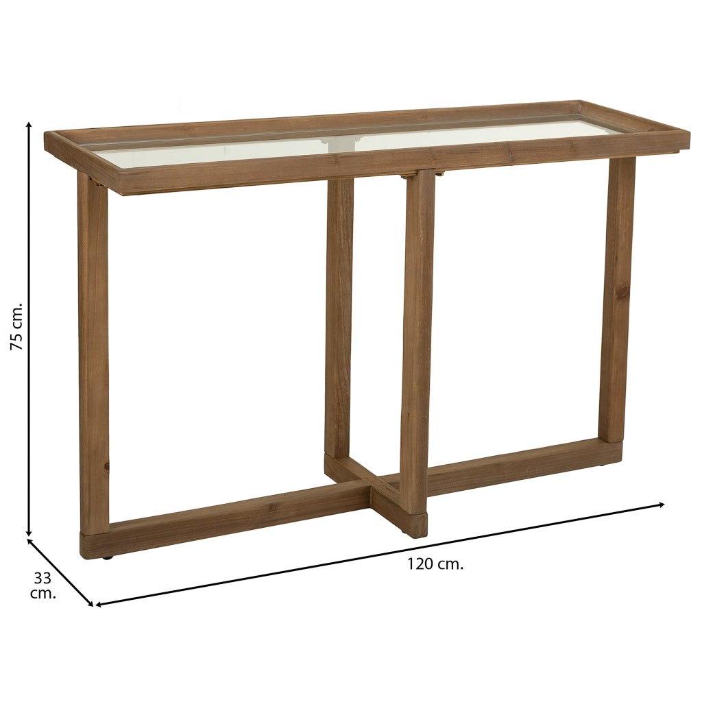 🏠 RECIBIDOR DUNA 122 – MADERA DE ABETO + CRISTAL TEMPLADO · FONDO REDUCIDO · ESTILO INDUSTRIAL