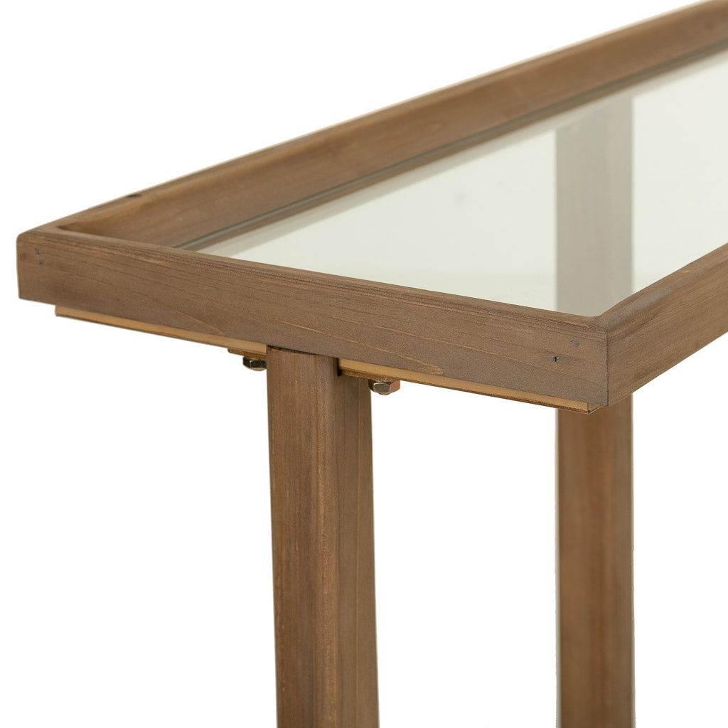 🏠 RECIBIDOR DUNA 122 – MADERA DE ABETO + CRISTAL TEMPLADO · FONDO REDUCIDO · ESTILO INDUSTRIAL