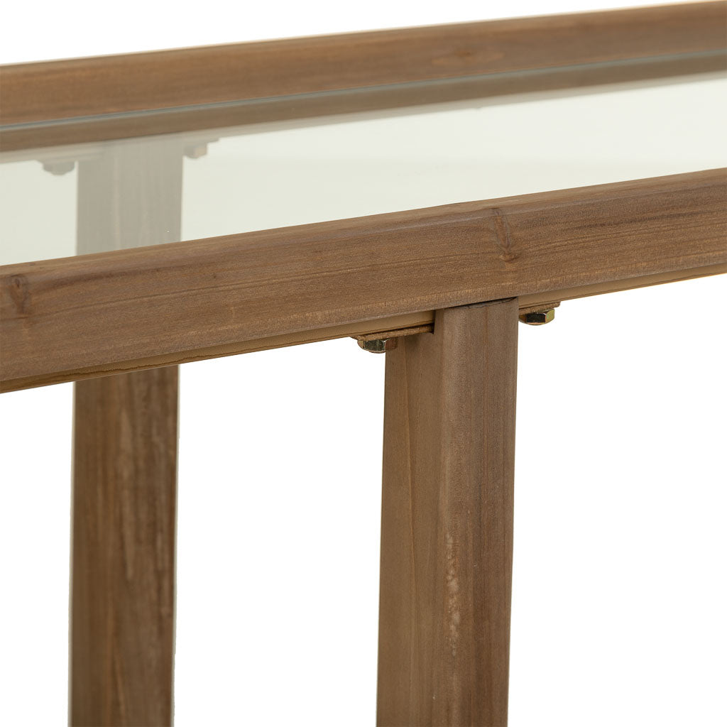 🏠 RECIBIDOR DUNA 122 – MADERA DE ABETO + CRISTAL TEMPLADO · FONDO REDUCIDO · ESTILO INDUSTRIAL