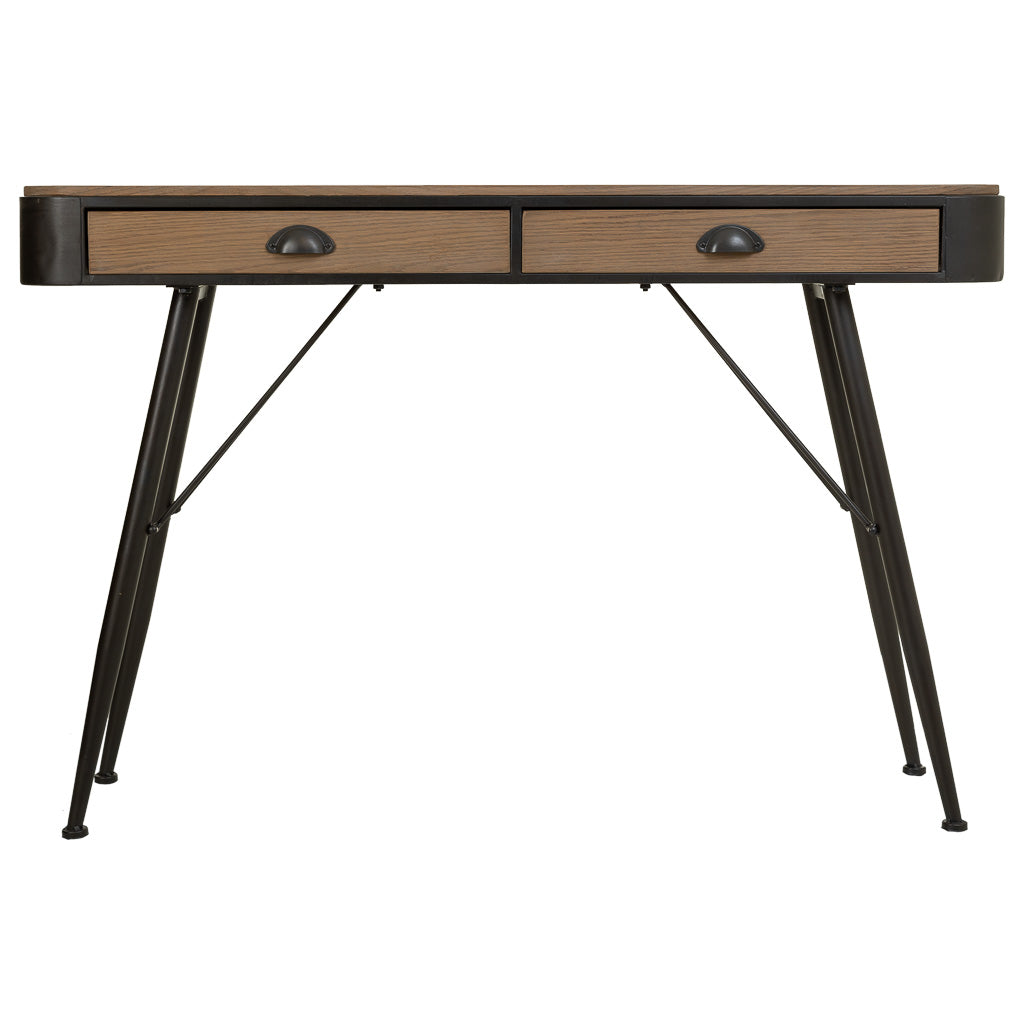 🏠 RECIBIDOR DUNA 120 – MADERA DE ABETO + METAL · 2 CAJONES · FONDO REDUCIDO · ESTILO INDUSTRIAL