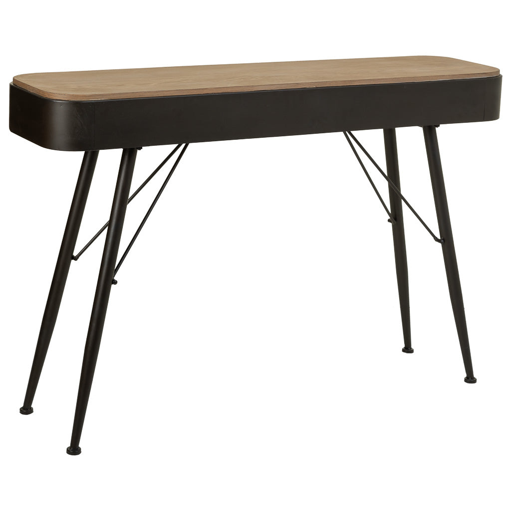 🏠 RECIBIDOR DUNA 120 – MADERA DE ABETO + METAL · 2 CAJONES · FONDO REDUCIDO · ESTILO INDUSTRIAL