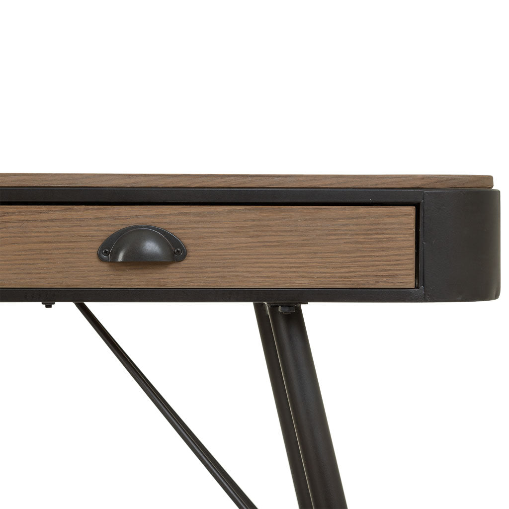 🏠 RECIBIDOR DUNA 120 – MADERA DE ABETO + METAL · 2 CAJONES · FONDO REDUCIDO · ESTILO INDUSTRIAL