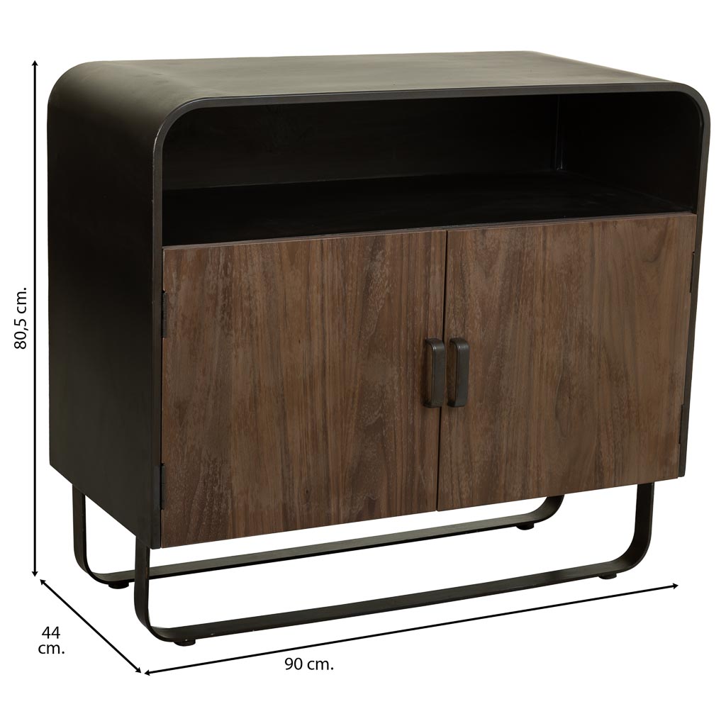 🪵 APARADOR DUNA 90 – MADERA DE ABETO + METAL NEGRO · ESTILO INDUSTRIAL