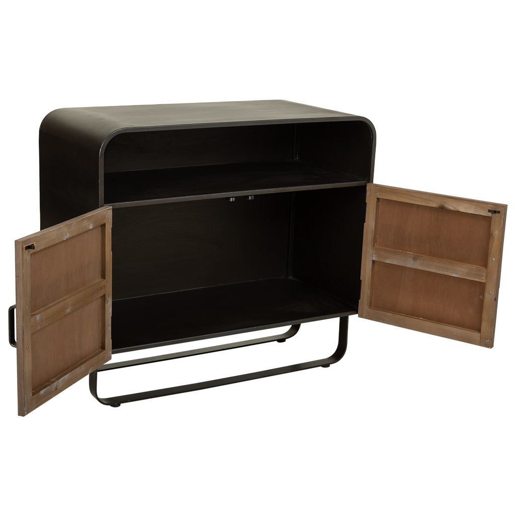 🪵 APARADOR DUNA 90 – MADERA DE ABETO + METAL NEGRO · ESTILO INDUSTRIAL