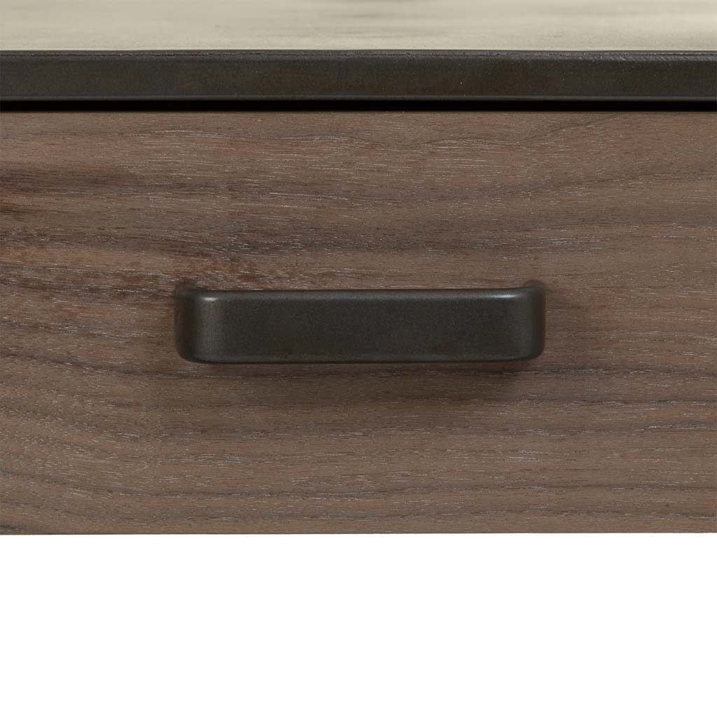 🛏️ MESITA DUNA 50 – MADERA DE ABETO + METAL NEGRO · 1 CAJÓN + BALDA · ESTILO INDUSTRIAL