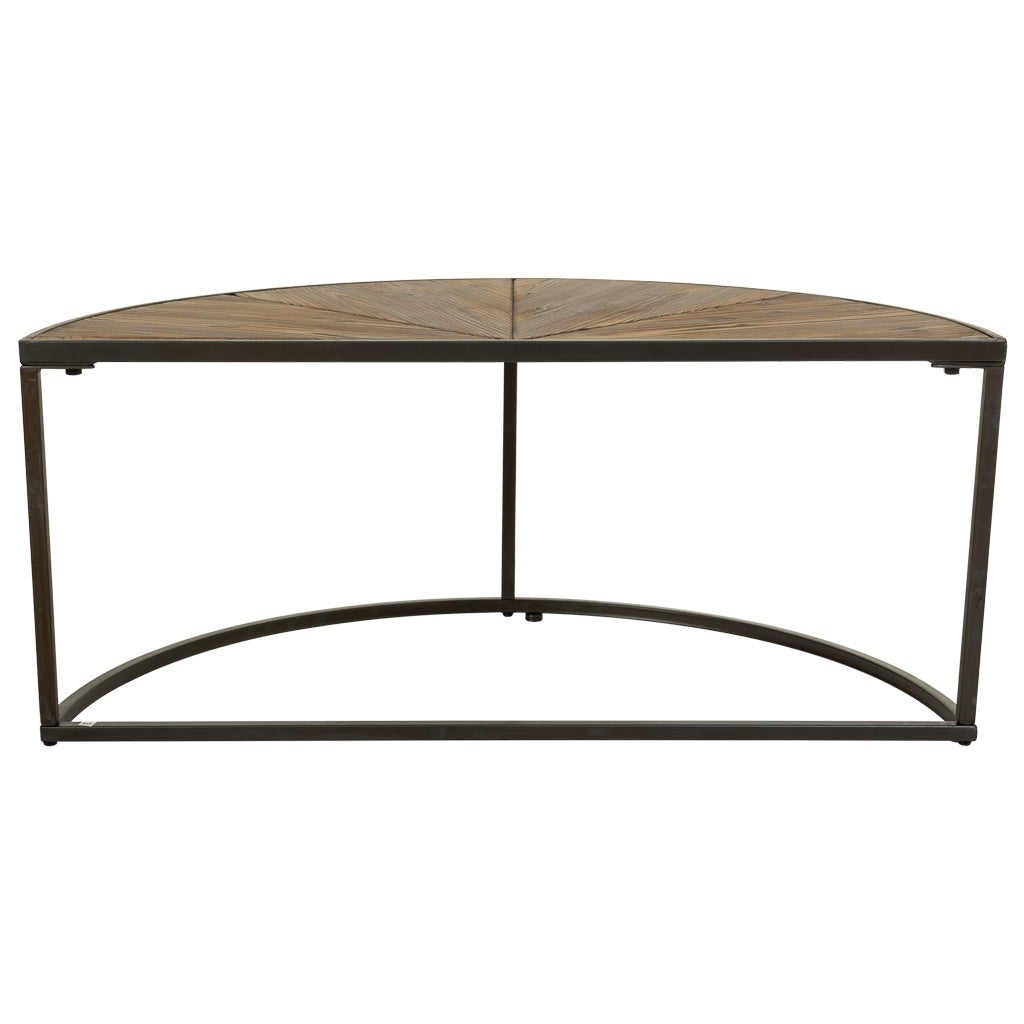 ☕ SET 2 MESAS DE CENTRO DUNA – MADERA DE ABETO + METAL · DISEÑO SEMICIRCULAR · ESTILO INDUSTRIAL