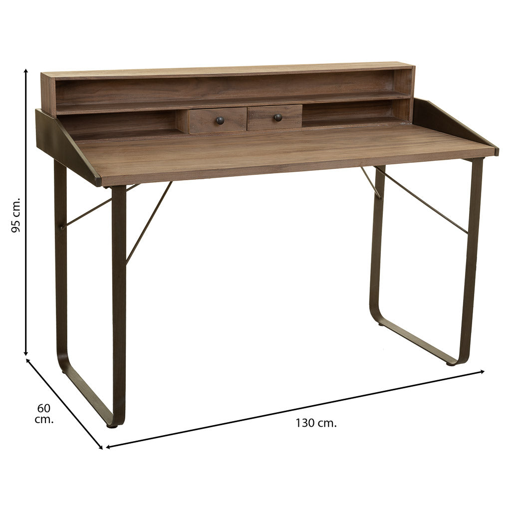 🖥️ ESCRITORIO DUNA 130 – MADERA DE ABETO + METAL · 130 CM · ESTILO INDUSTRIAL