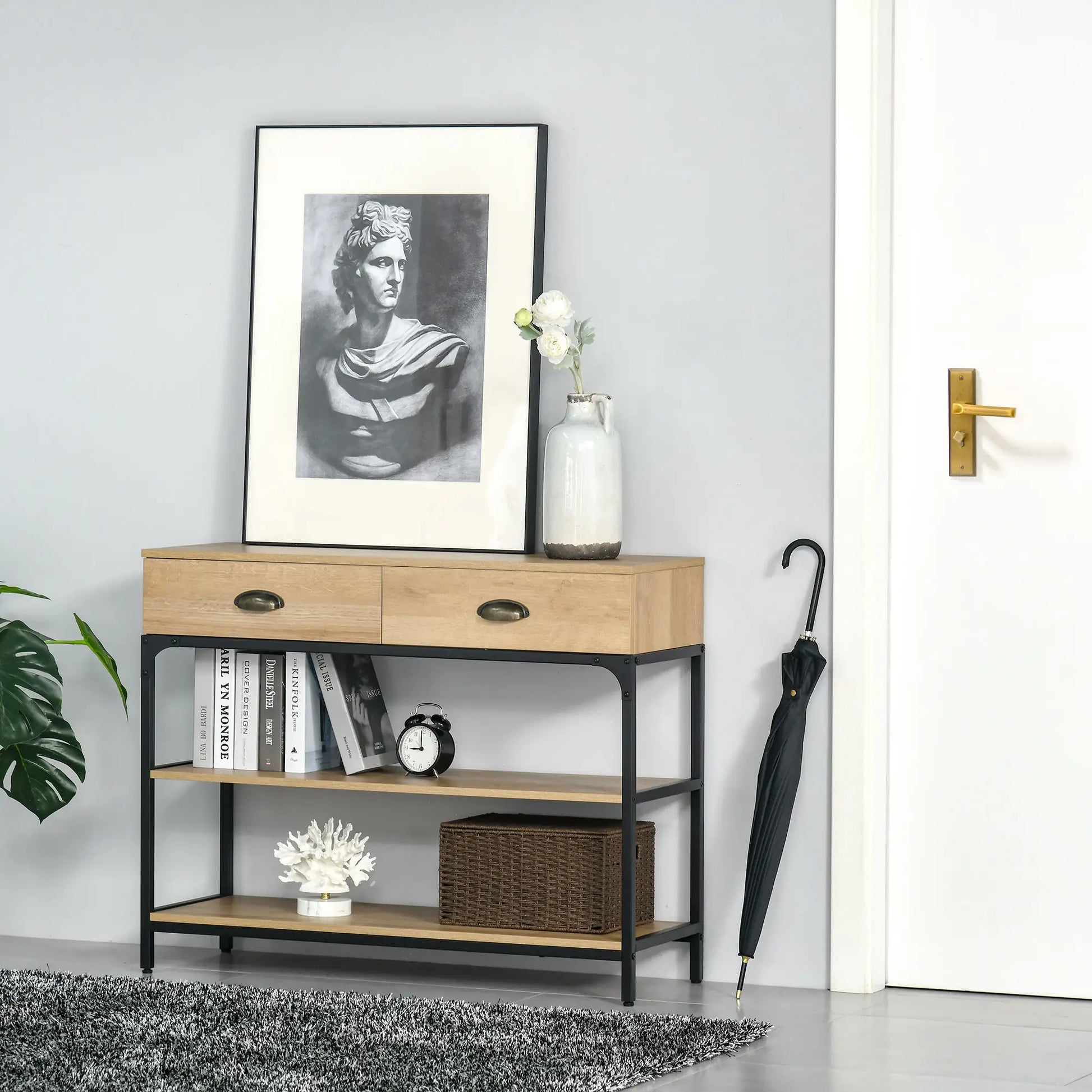 MESA RECIBIDOR ROBLE ACERO “URBAN DUO STORAGE” image 0