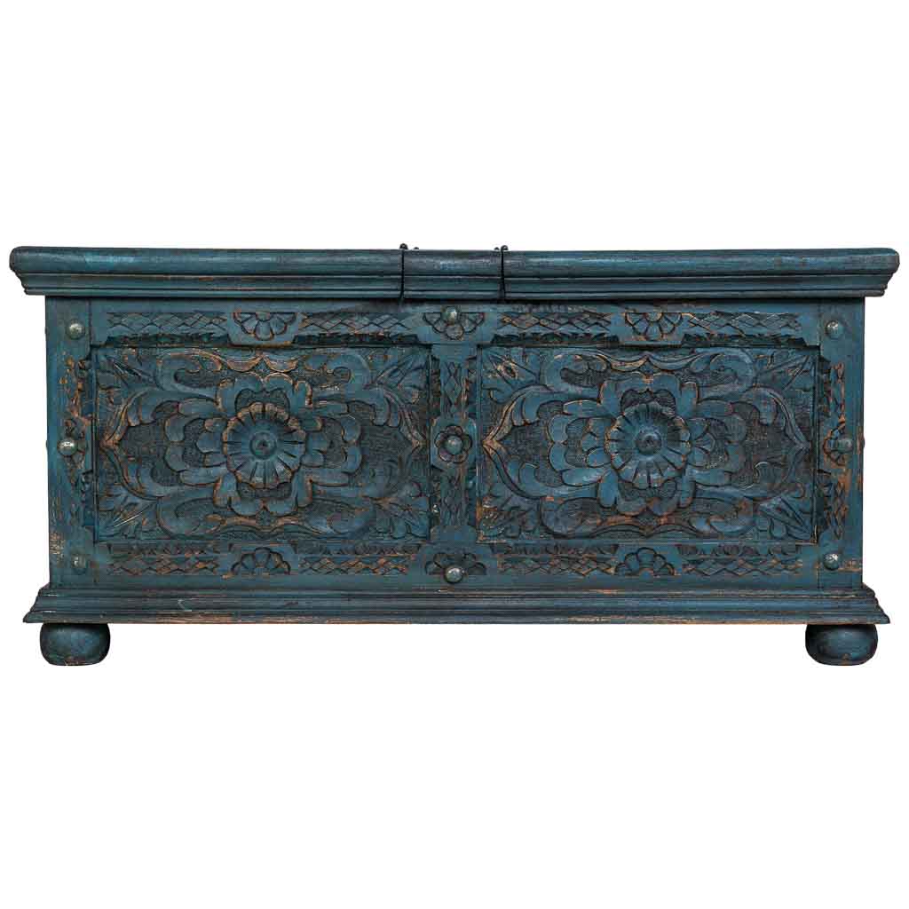 MESA DE CENTRO DALIAN ARTESANAL AZUL ENVEJECIDO image 5