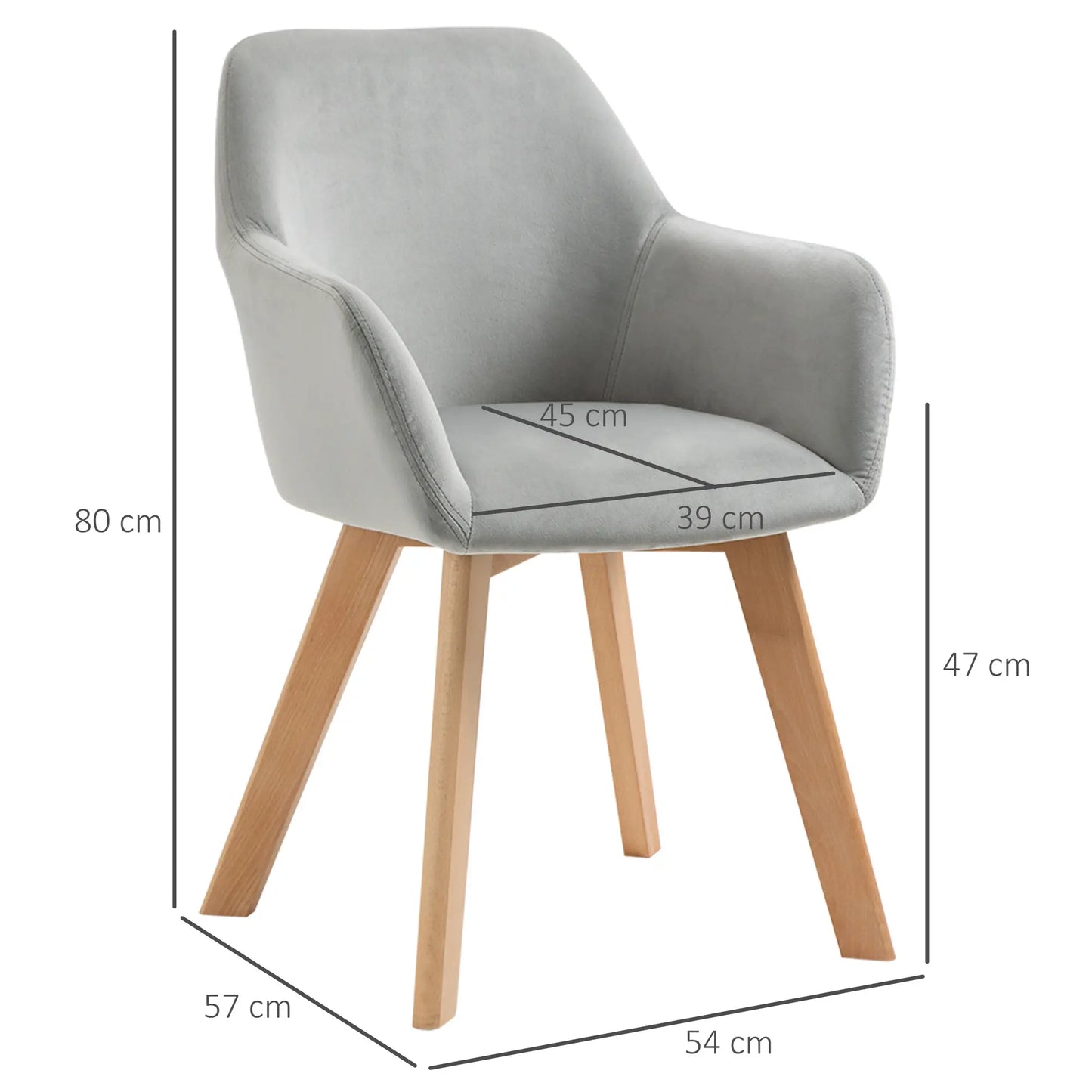 JUEGO DE 2 SILLAS DE COMEDOR TERCIPELO GRIS – MODELO LUNA image 8