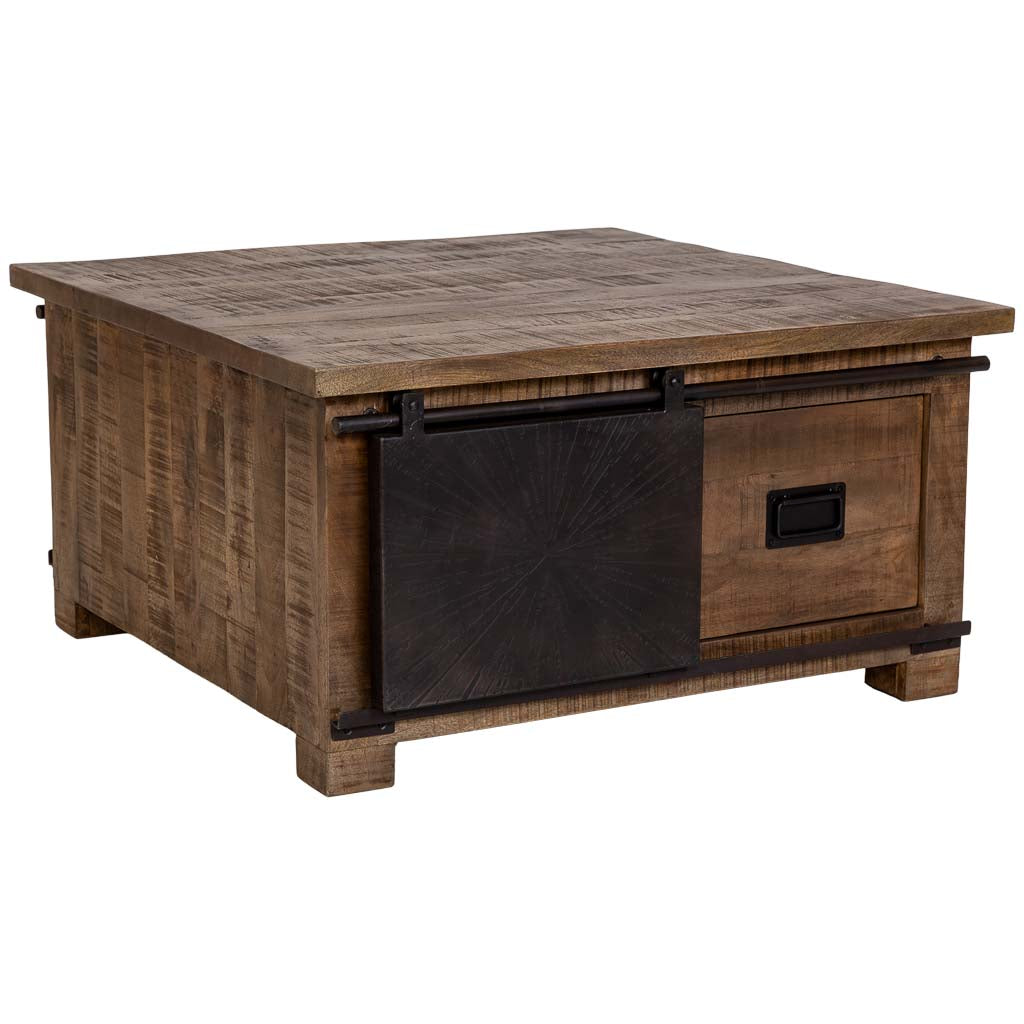 MESA DE CENTRO ÓXIDO ARTESANAL DE MADERA MACIZA image 5