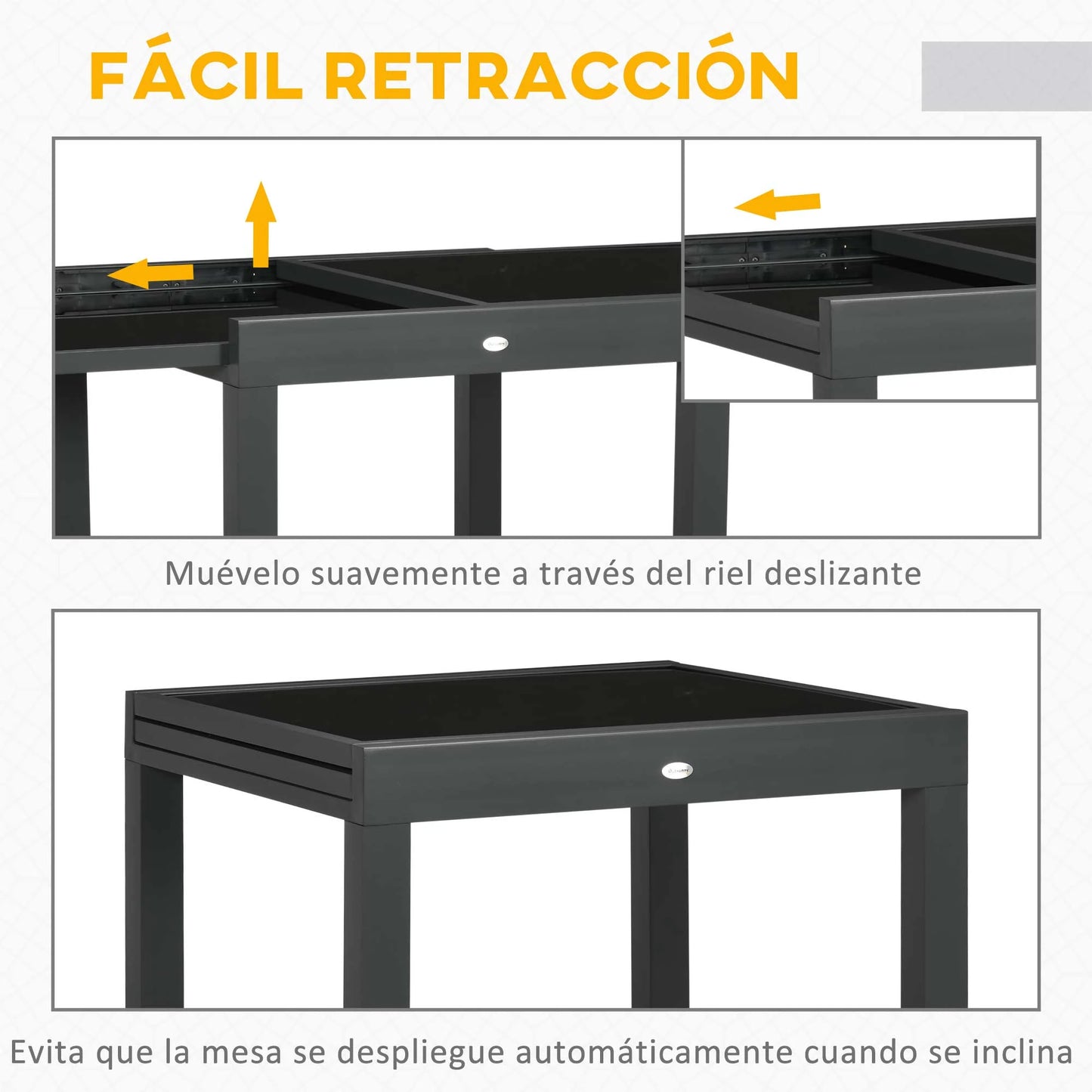 MESA DE JARDÍN EXTENSIBLE ALUMINIO NEGRO MODELO BAHÍA image 6