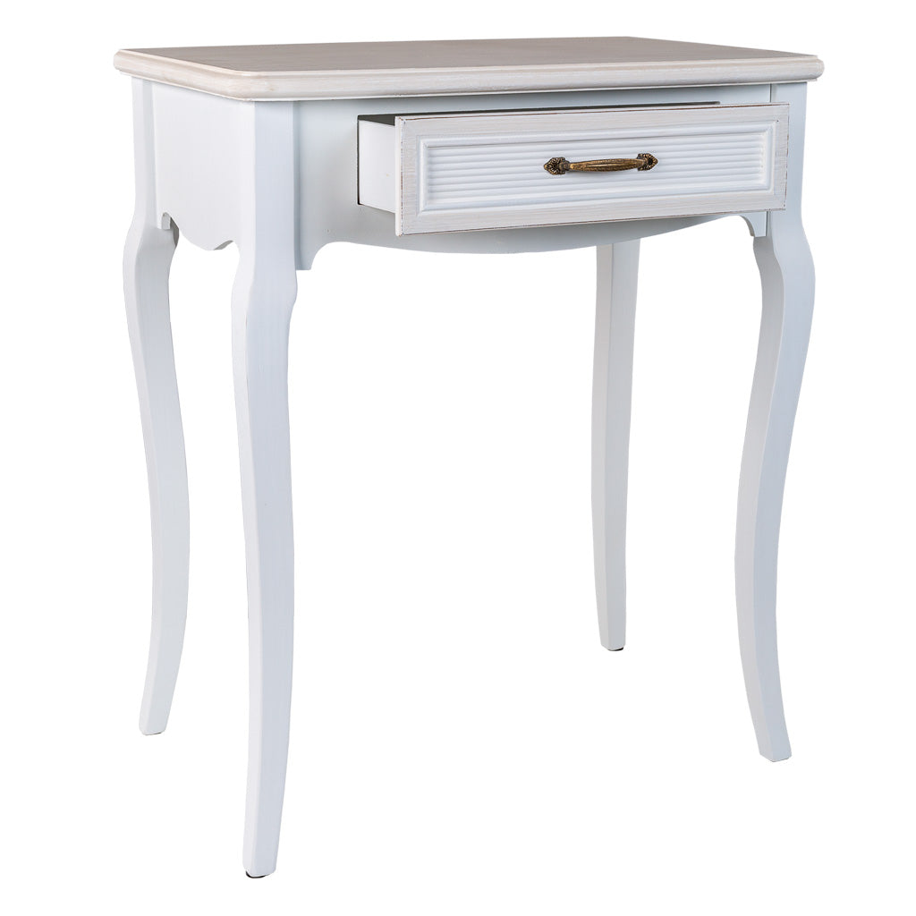 🌸 Recibidor ALBA de 1 Cajón – Blanco | Estilo Romántico | JAM MUEBLES