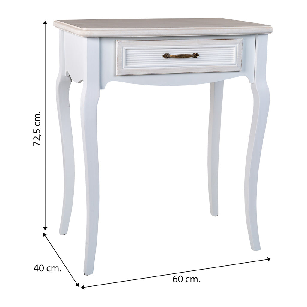 🌸 Recibidor ALBA de 1 Cajón – Blanco | Estilo Romántico | JAM MUEBLES
