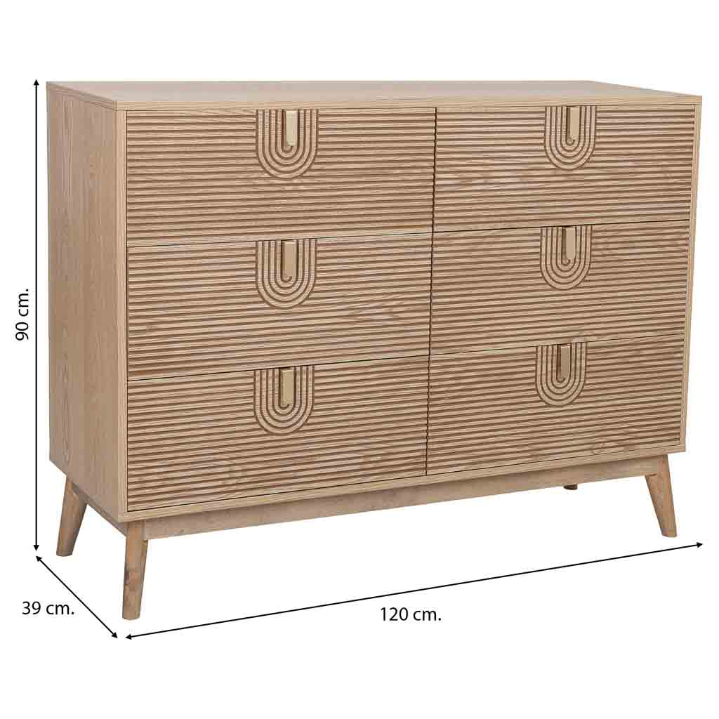 🪵 APARADOR MARCO – MADERA MARRÓN, 120x39x90 CM