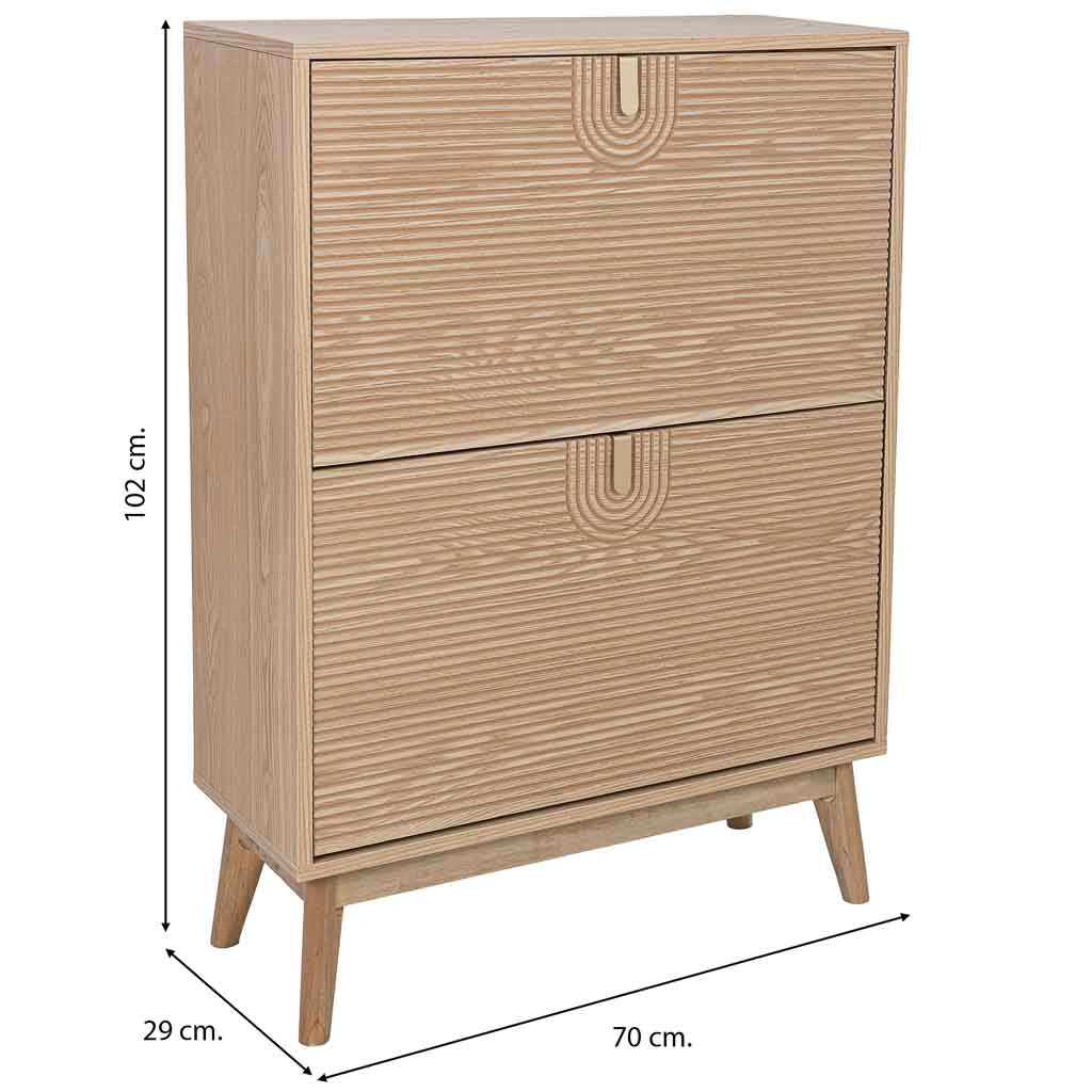 👞 ZAPATERO MARCO – MADERA MARRÓN, 2 CAJONES ABATIBLES, 70x29x102 CM