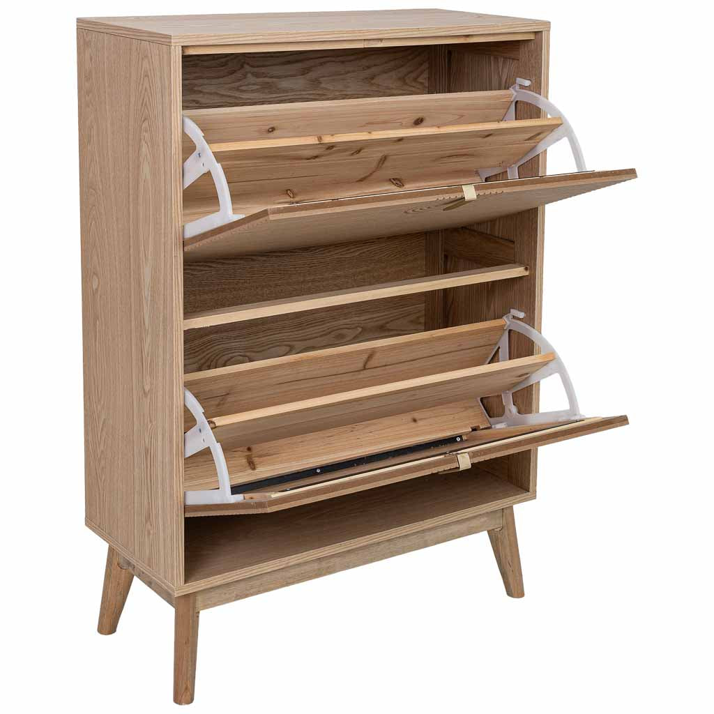 👞 ZAPATERO MARCO – MADERA MARRÓN, 2 CAJONES ABATIBLES, 70x29x102 CM