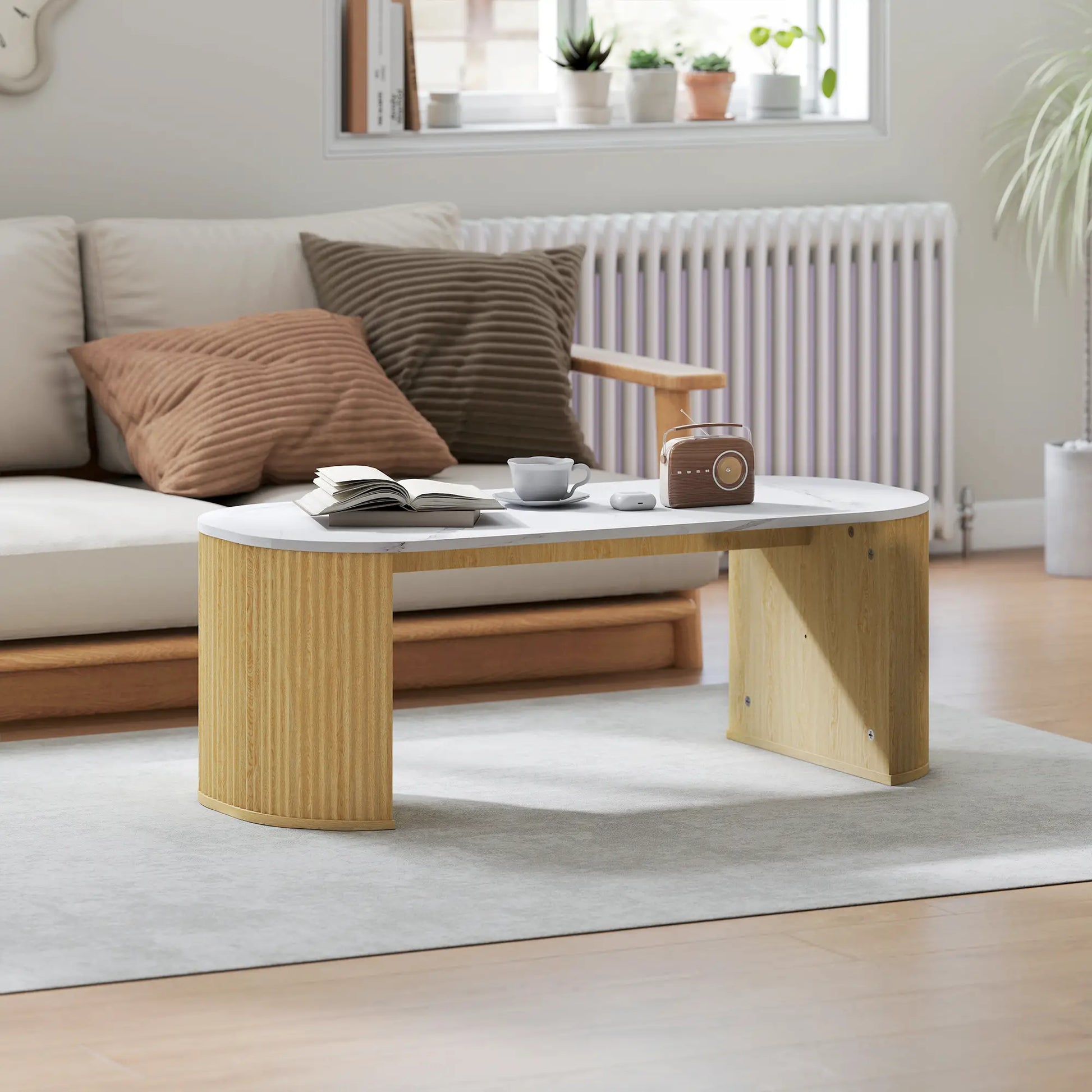 Mesa Ovalada Mármol Blanco image 6