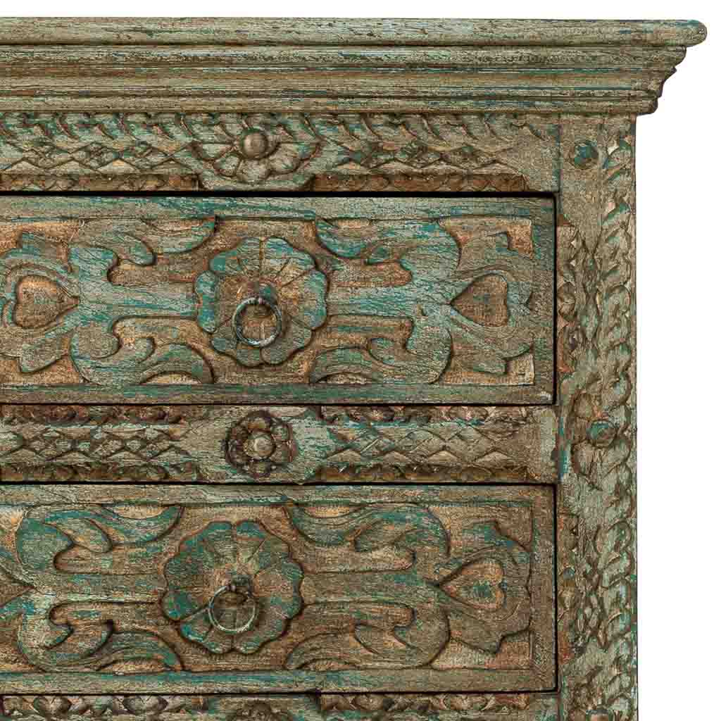 CÓMODA DALIAN AQUA GREEN VINTAGE 5 CAJONES image 4