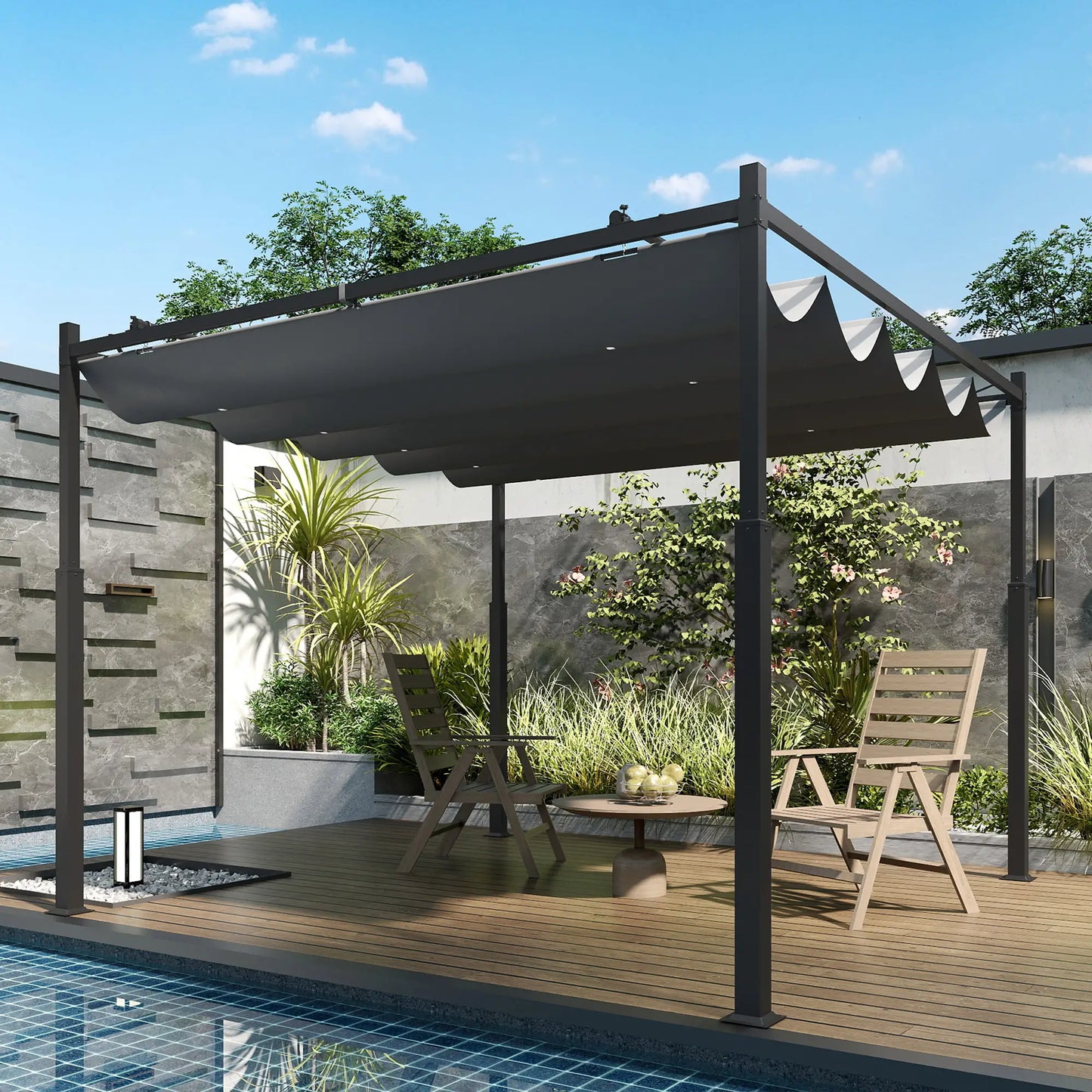 PÉRGOLA DE JARDÍN SOMBRAZEN 3X3 CON TECHO RETRÁCTIL Y SISTEMA MAGNÉTICO image 7