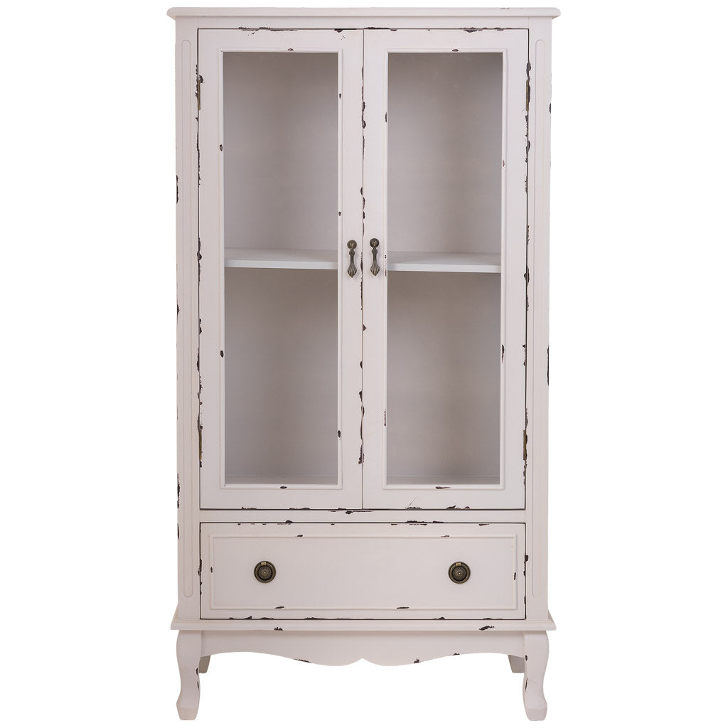 VITRINA AMANDA BLANCO ENVEJECIDO 1 CAJÓN + 2 PUERTAS image 6