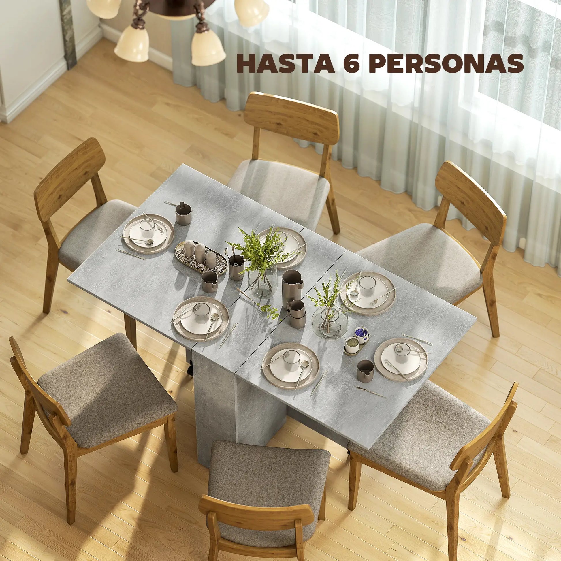 MESA DE COCINA PLEGABLE CON RUEDAS Y ALAS ABATIBLES 140 CM image 10