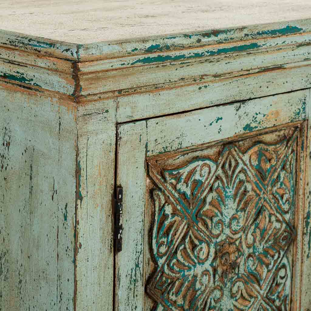 RECIBIDOR DALIAN ARTESANAL VERDE AGUAMARINA DE MADERA image 7