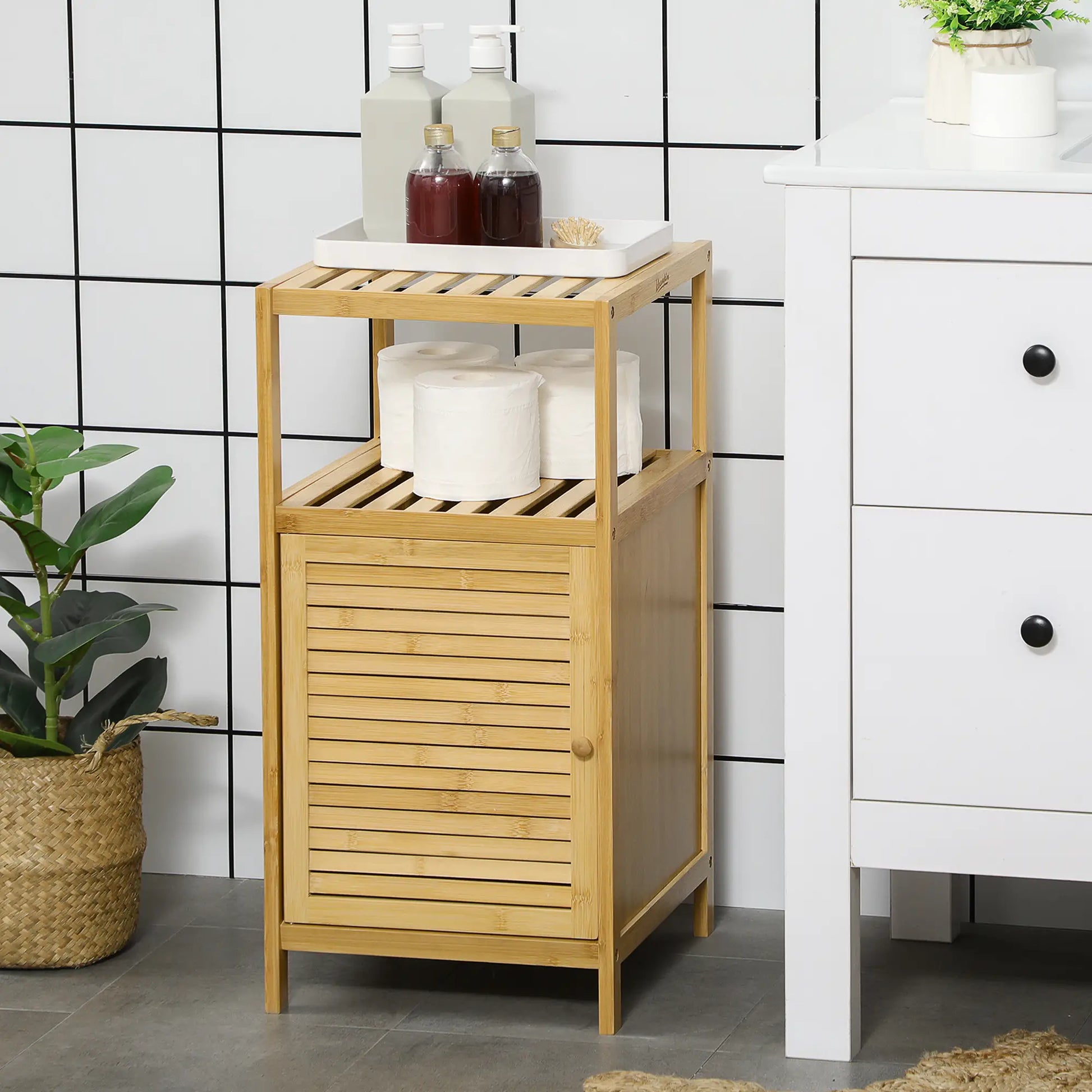ESTANTERÍA DE BAÑO DE BAMBÚ NATURA KUBE – COMPACTA, PRÁCTICA Y NATURAL image 0