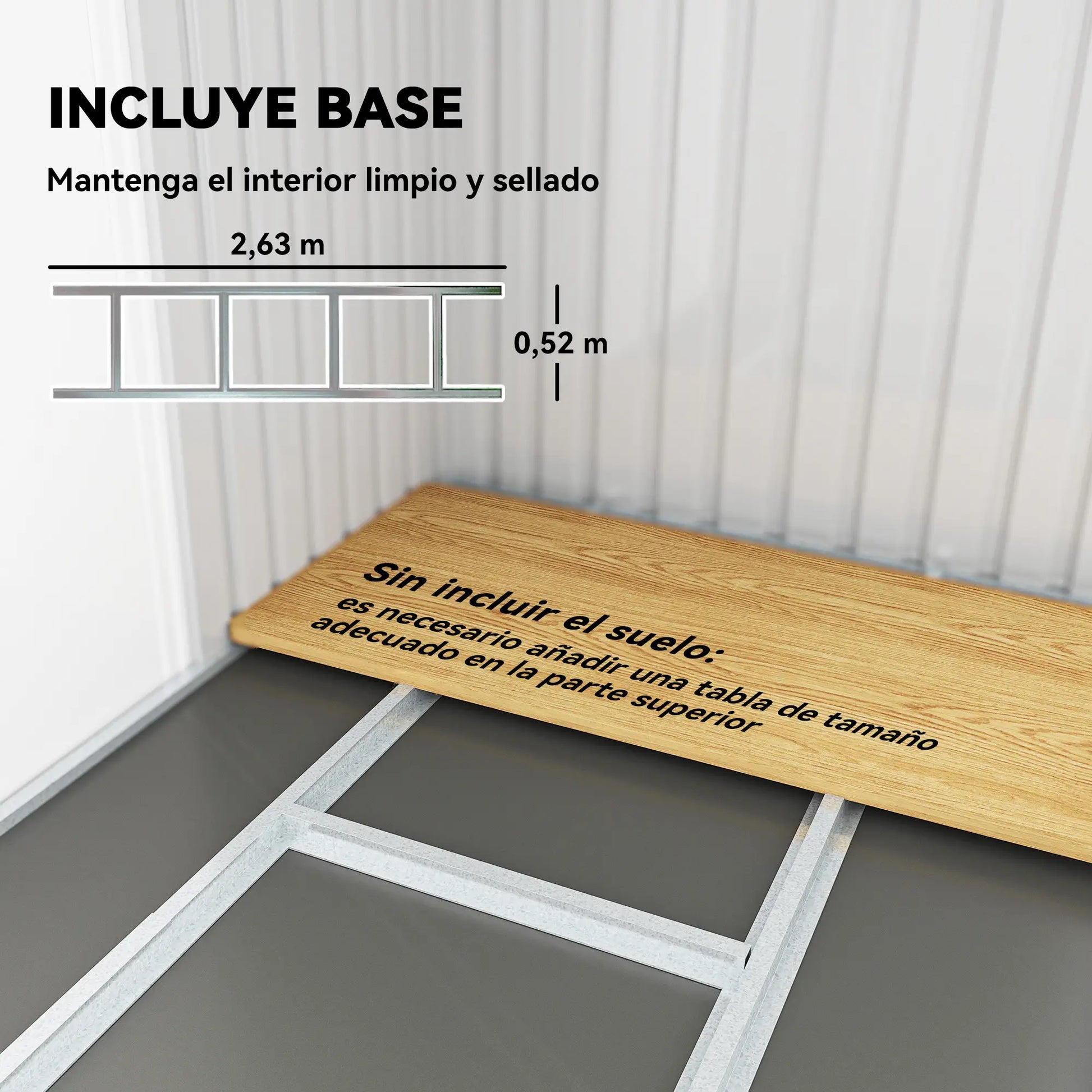 CASETA DE JARDÍN EXTERIOR METÁLICA 3,2 M² GRIS CLARO – MODELO ATARFE image 10
