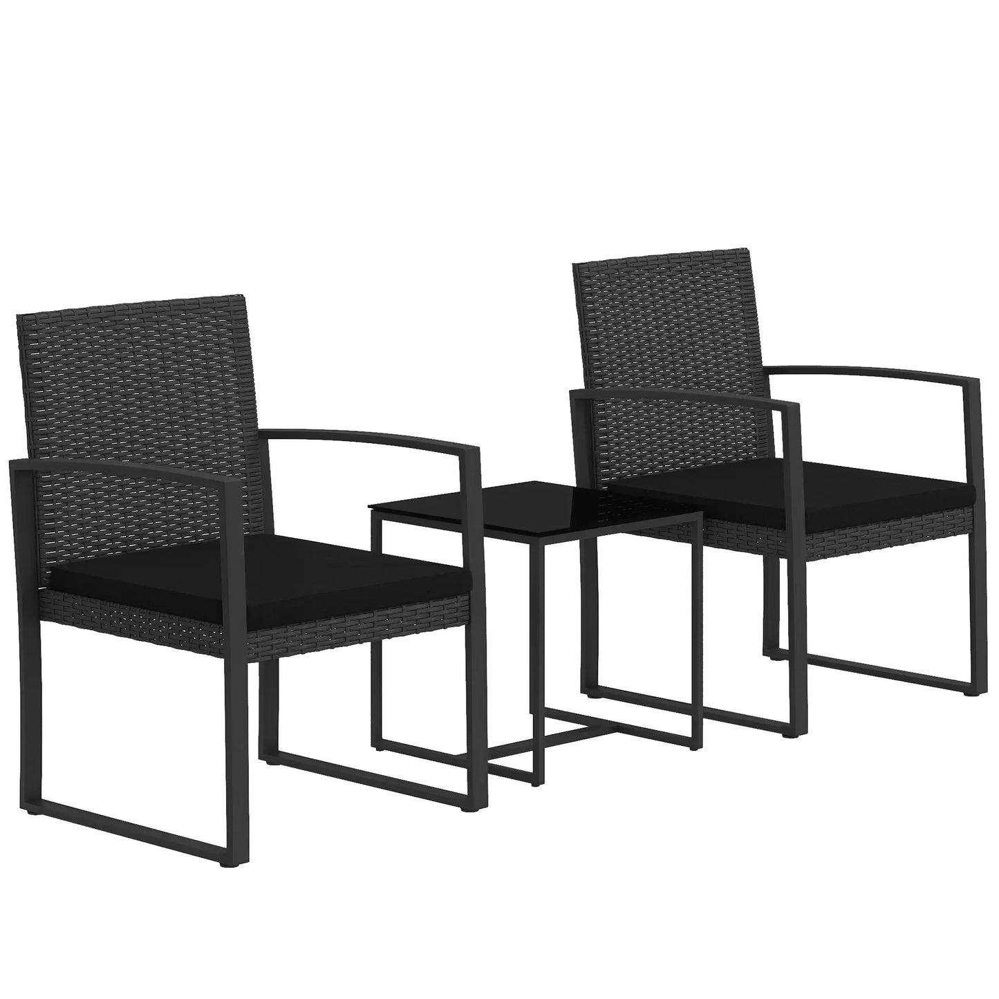 CONJUNTO DE JARDÍN BISTRÓ NERO – RATÁN SINTÉTICO CON MESA Y 2 SILLAS image 1