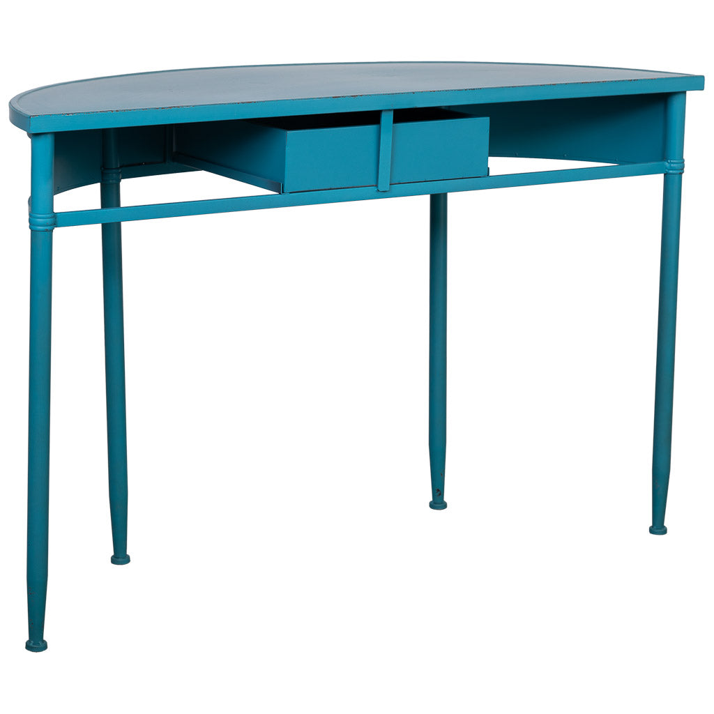 RECIBIDOR ALKA DE METAL AZUL ENVEJECIDO 1 CAJÓN image 5