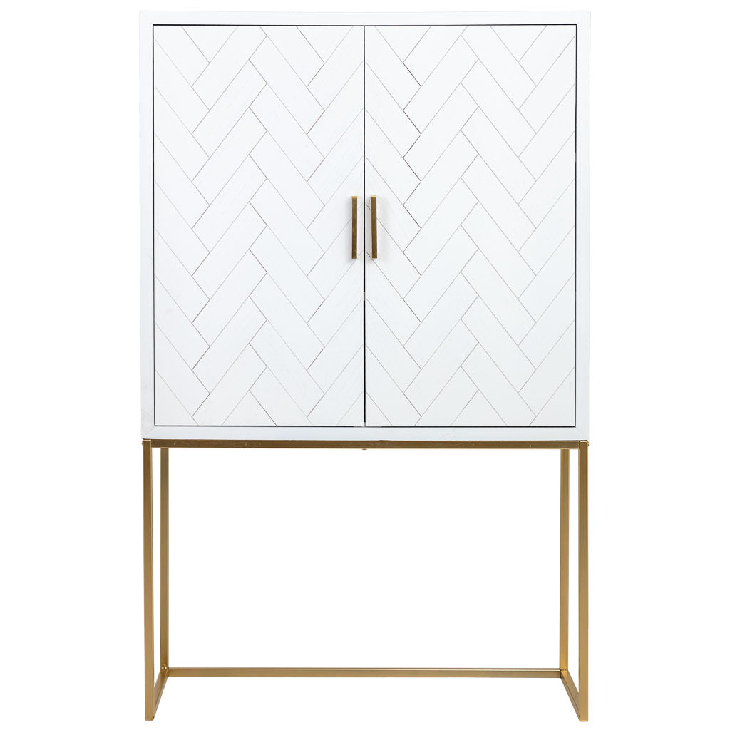 ARMARIO ALTO MARTA DE MADERA Y METAL BLANCO 2 PUERTAS image 0